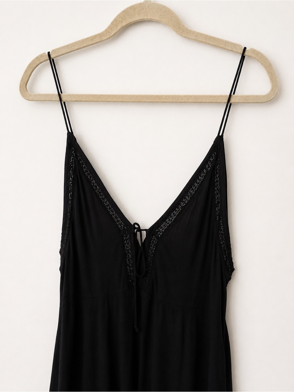 Free People Intimately Black Lace-Up Slip Dress | Boho Mini Dress - Picture 2 of 5